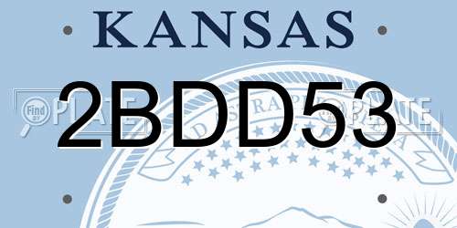 2BDD53 Kansas License Plate