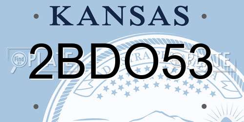 2BDO53 Kansas License Plate