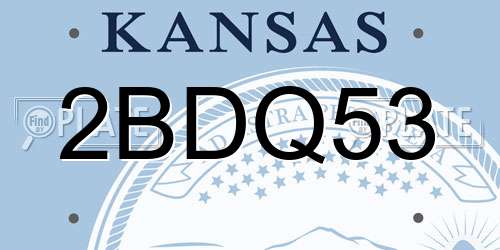 2BDQ53 Kansas License Plate
