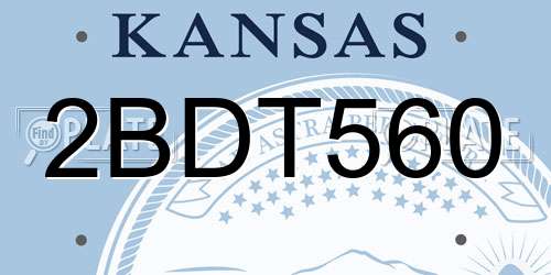 2BDT560 Kansas License Plate