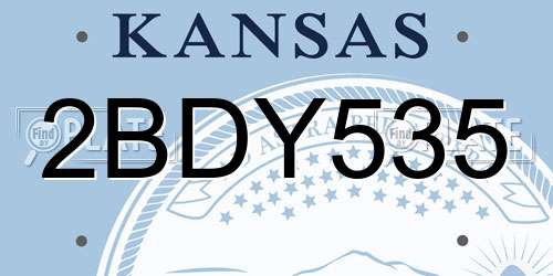 2BDY535 Kansas License Plate