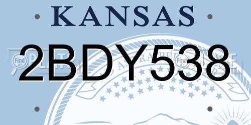 2BDY538 Kansas License Plate
