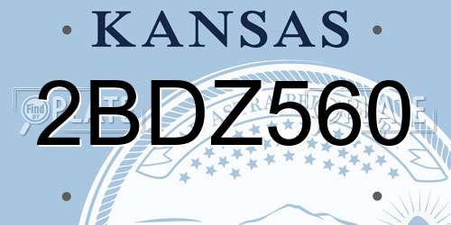 2BDZ560 Kansas License Plate