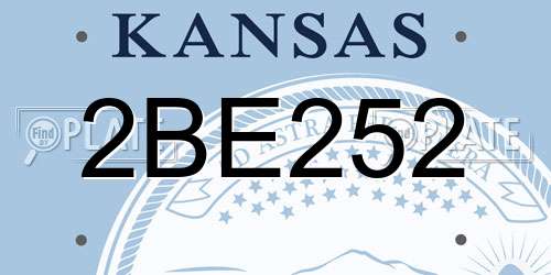 2BE252 Kansas License Plate