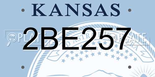 2BE257 Kansas License Plate