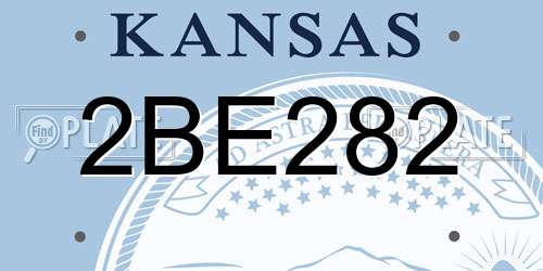 2BE282 Kansas License Plate