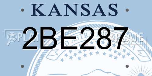2BE287 Kansas License Plate