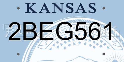 2BEG561 Kansas License Plate