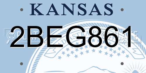 2BEG861 Kansas License Plate