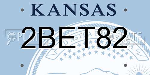 2BET82 Kansas License Plate