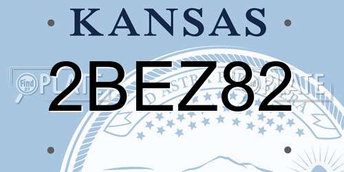 2BEZ82 Kansas License Plate