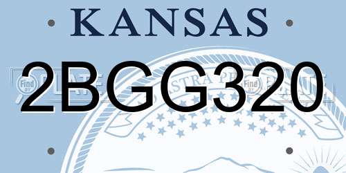 2BGG320 Kansas License Plate