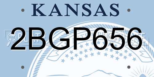 2BGP656 Kansas License Plate