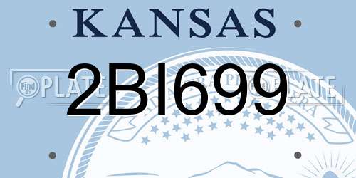 2BI699 Kansas License Plate