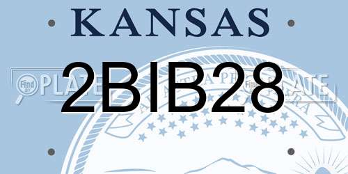 2BIB28 Kansas License Plate