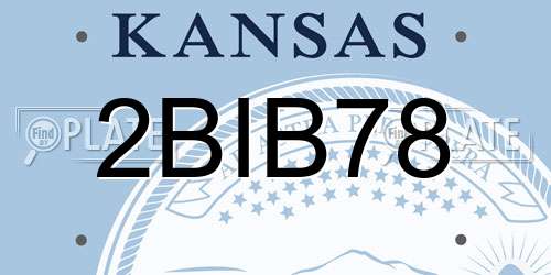 2BIB78 Kansas License Plate