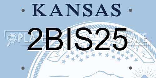 2BIS25 Kansas License Plate