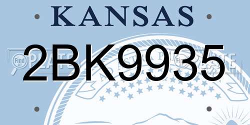 2BK9935 Kansas License Plate