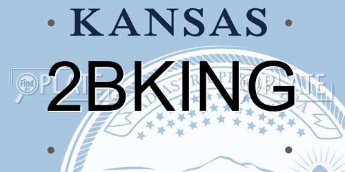 2BKING Kansas License Plate
