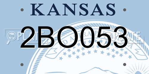 2BO053 Kansas License Plate