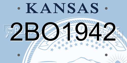 2BO1942 Kansas License Plate