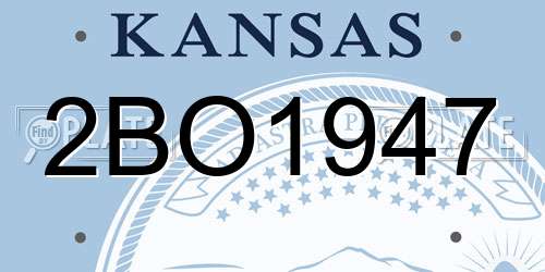 2BO1947 Kansas License Plate