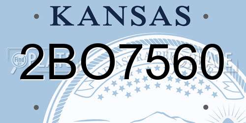 2BO7560 Kansas License Plate