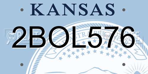 2BOL576 Kansas License Plate
