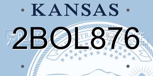 2BOL876 Kansas License Plate
