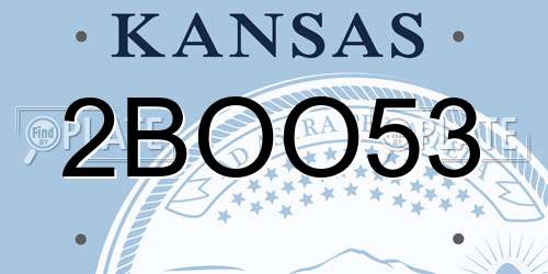 2BOO53 Kansas License Plate