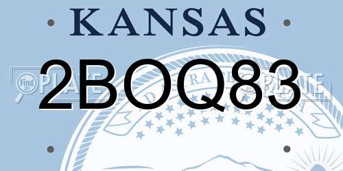 2BOQ83 Kansas License Plate