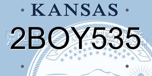 2BOY535 Kansas License Plate