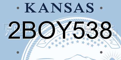 2BOY538 Kansas License Plate
