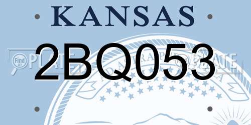 2BQ053 Kansas License Plate