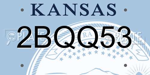 2BQQ53 Kansas License Plate