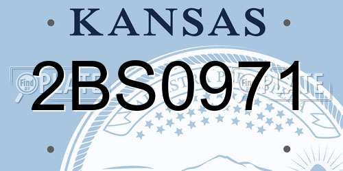 2BS0971 Kansas License Plate