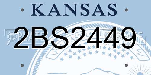 2BS2449 Kansas License Plate