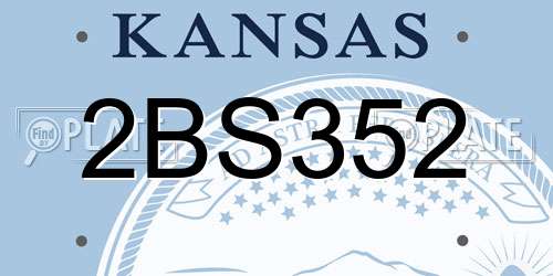 2BS352 Kansas License Plate