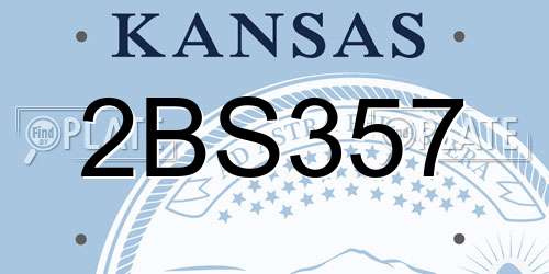 2BS357 Kansas License Plate