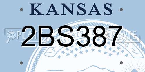 2BS387 Kansas License Plate