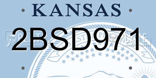 2BSD971 Kansas License Plate