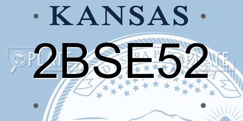 2BSE52 Kansas License Plate