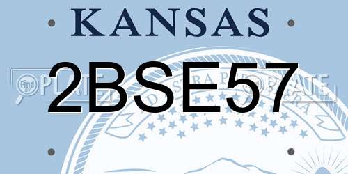 2BSE57 Kansas License Plate