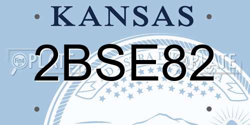 2BSE82 Kansas License Plate