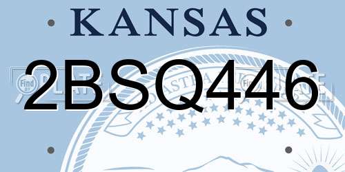 2BSQ446 Kansas License Plate