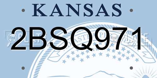 2BSQ971 Kansas License Plate