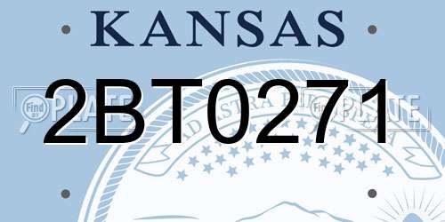 2BT0271 Kansas License Plate