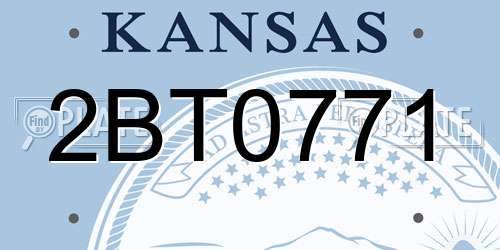 2BT0771 Kansas License Plate