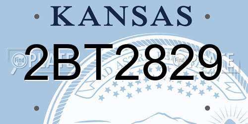 2BT2829 Kansas License Plate