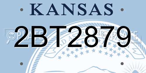 2BT2879 Kansas License Plate